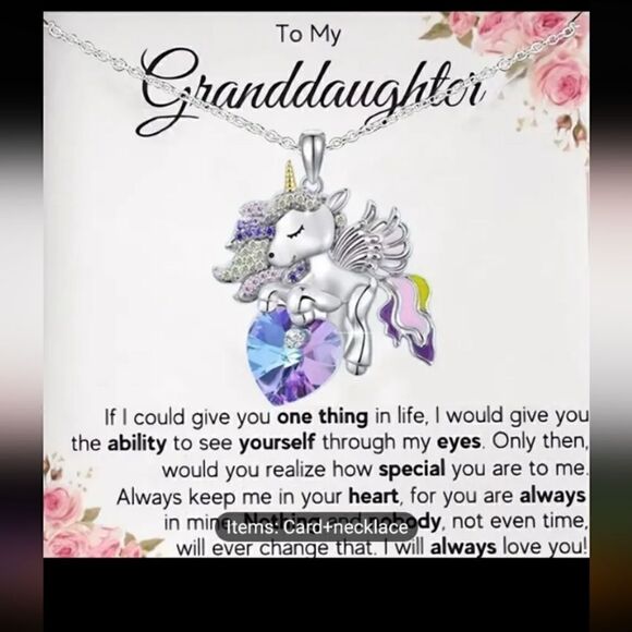 Women's necklace wing Pony granddaughter new d99 - Picture 1 of 3